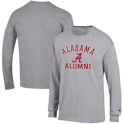 Men's Champion  Gray Alabama Crimson Tide Alumni Logo Long Sleeve T-Shirt