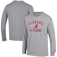 Men's Champion  Gray Alabama Crimson Tide Alumni Logo Long Sleeve T-Shirt