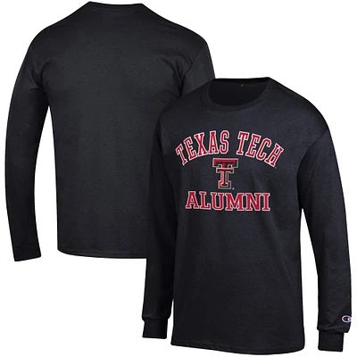 Men's Champion  Black Texas Tech Red Raiders Alumni Logo Long Sleeve T-Shirt