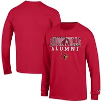 Men's Champion  Red Louisville Cardinals Alumni Logo Stack Long Sleeve T-Shirt