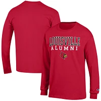 Men's Champion  Red Louisville Cardinals Alumni Logo Stack Long Sleeve T-Shirt