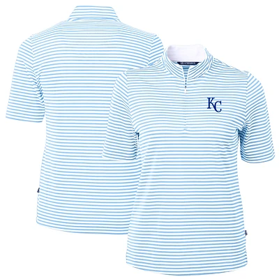 Women's Cutter & Buck  Powder Blue Kansas City Royals Virtue Eco Pique Stripe Top