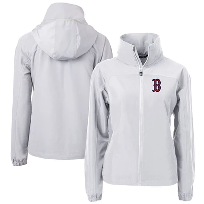 Women's Cutter & Buck  Gray Boston Red Sox Charter Eco Recycled Full-Zip Jacket