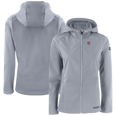 Women's Cutter & Buck Gray Chicago Cubs Evoke Eco Softshell Recycled Full-Zip Jacket