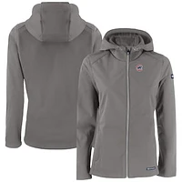 Women's Cutter & Buck Gray Chicago Cubs Evoke Eco Softshell Recycled Full-Zip Jacket