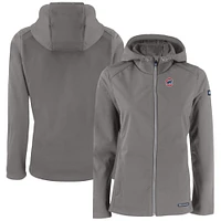 Women's Cutter & Buck Gray Chicago Cubs Evoke Eco Softshell Recycled Full-Zip Jacket