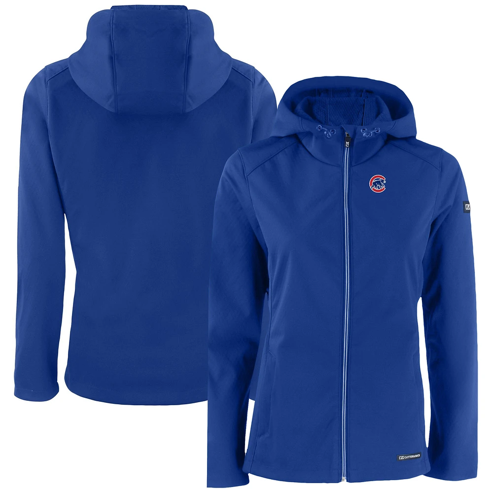 Women's Cutter & Buck Royal Chicago Cubs Evoke Eco Softshell Recycled Full-Zip Jacket