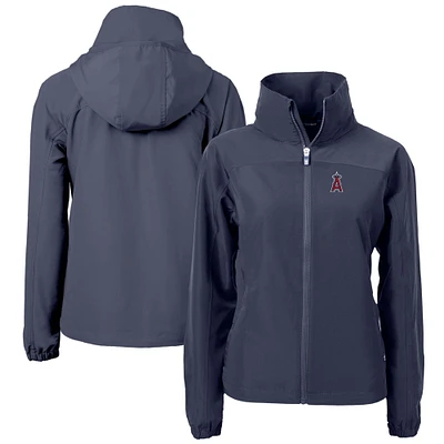 Women's Cutter & Buck  Navy Los Angeles Angels Charter Eco Recycled Full-Zip Jacket