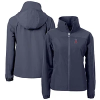Women's Cutter & Buck  Navy Los Angeles Angels Charter Eco Recycled Full-Zip Jacket