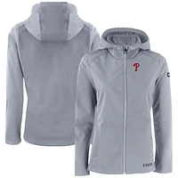 Women's Cutter & Buck Philadelphia Phillies Evoke Eco Softshell Recycled Full-Zip Jacket