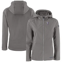 Women's Cutter & Buck  Gray Texas Rangers Evoke Eco Softshell Recycled Full-Zip Jacket