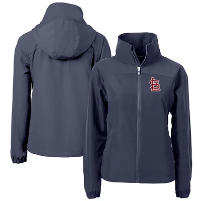 Women's Cutter & Buck  Navy St. Louis Cardinals Charter Eco Recycled Full-Zip Jacket