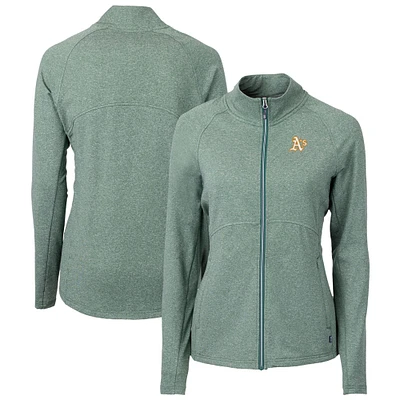 Women's Cutter & Buck Heather Athletics Adapt Eco Knit Raglan Full-Zip Jacket