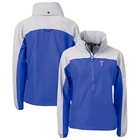 Women's Cutter & Buck Royal Texas Rangers Charter Eco Recycled Half-Zip Anorak Jacket