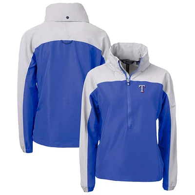 Women's Cutter & Buck Royal Texas Rangers Charter Eco Recycled Half-Zip Anorak Jacket