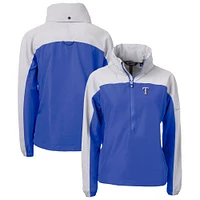 Women's Cutter & Buck Royal Texas Rangers Charter Eco Recycled Half-Zip Anorak Jacket