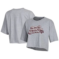 Women's Champion Gray Texas A&M Aggies Boyfriend Cropped T-Shirt