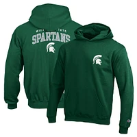 Youth Champion Green Michigan State Spartans Powerblend Two-Hit Pullover Hoodie