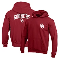 Youth Champion Crimson Oklahoma Sooners Powerblend Two-Hit Pullover Hoodie