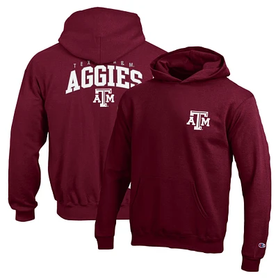 Youth Champion Maroon Texas A&M Aggies Powerblend Two-Hit Pullover Hoodie