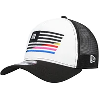 Men's New Era  Black/White NASCAR 9FORTY A-Frame Trucker Snapback Hat