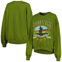 Women's Green Johnny Cash Oversized Pullover Sweatshirt