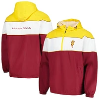 Men's G-III Sports by Carl Banks Maroon Arizona State Sun Devils Center Line Half-Zip Raglan Hoodie Jacket