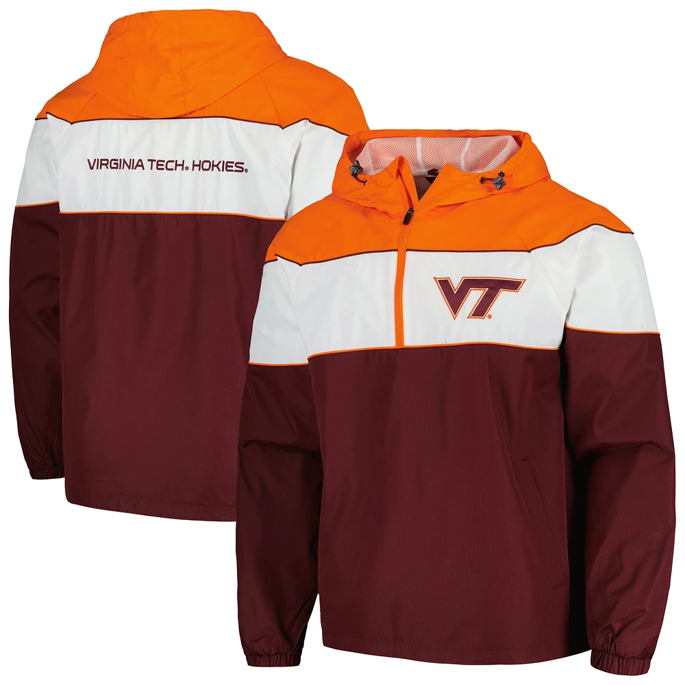 Men's G-III Sports by Carl Banks Maroon Virginia Tech Hokies Center Line Half-Zip Raglan Hoodie Jacket