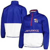 Men's G-III Sports by Carl Banks Royal Kansas Jayhawks Cornerman Half-Zip Top