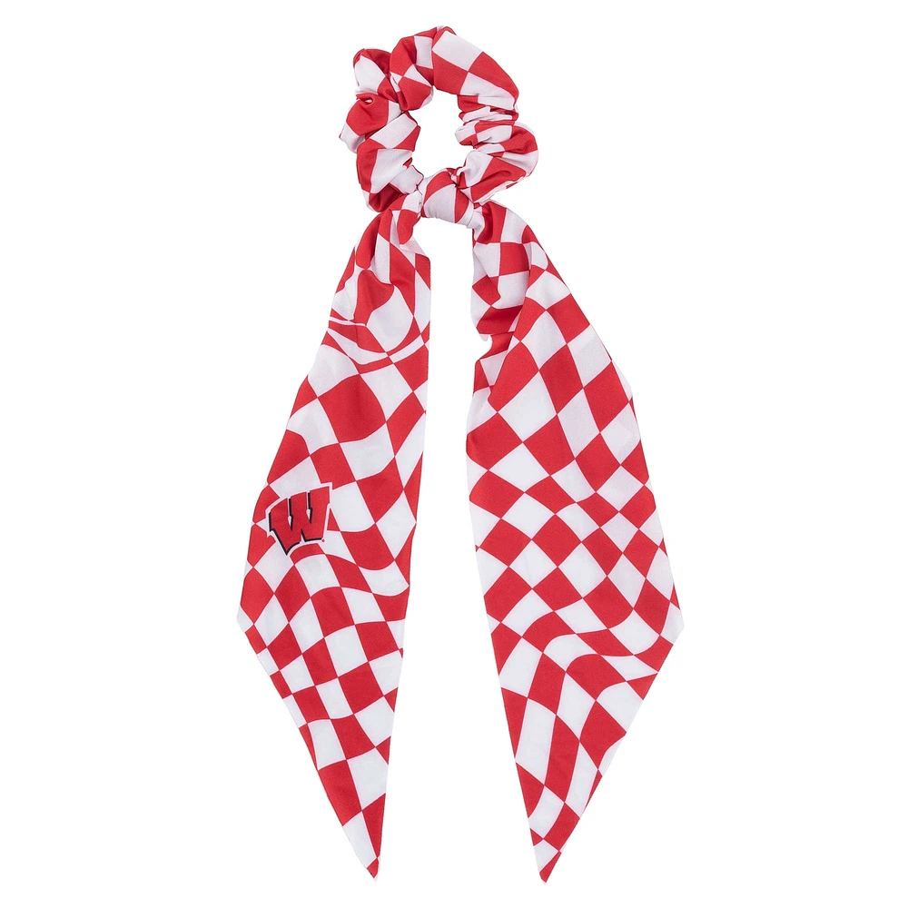 ZooZatz Wisconsin Badgers Checkered Scrunchie Scarf