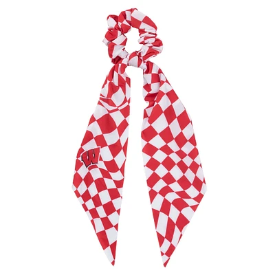 ZooZatz Wisconsin Badgers Checkered Scrunchie Scarf