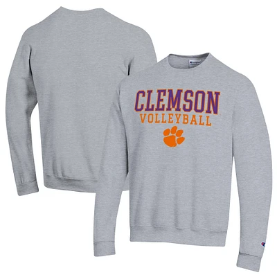 Men's Champion Clemson Tigers Volleyball Stack Pullover Crewneck Sweatshirt
