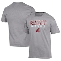 Men's Champion Gray Washington State Cougars Volleyball Stack T-Shirt