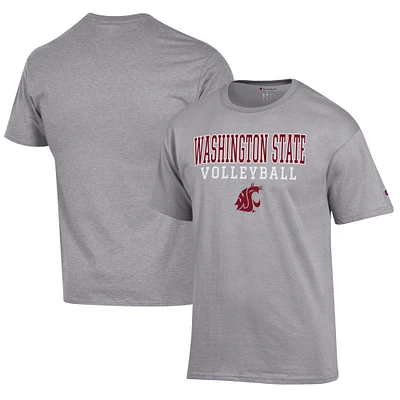 Men's Champion Gray Washington State Cougars Volleyball Stack T-Shirt