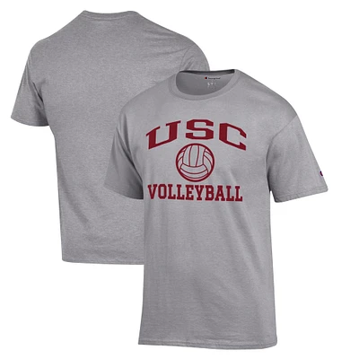 Men's Champion Gray USC Trojans Volleyball Icon T-Shirt