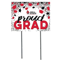 Ball State Cardinals  18" x 24" Proud Grad Yard Sign