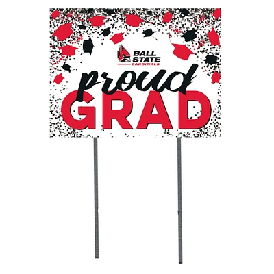 Ball State Cardinals  18" x 24" Proud Grad Yard Sign