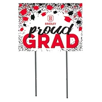Bradley Braves  18" x 24" Proud Grad Yard Sign