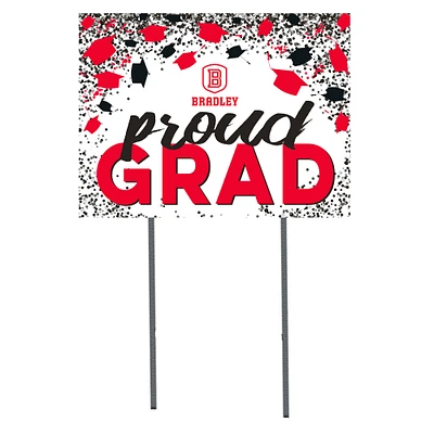 Bradley Braves  18" x 24" Proud Grad Yard Sign