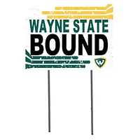 White Wayne State Warriors 18" x 24" Bound Yard Sign