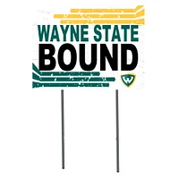 White Wayne State Warriors 18" x 24" Bound Yard Sign