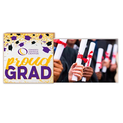 White CCD CityHawks 5" x 10.5" Proud Grad Floating Frame