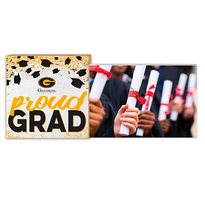 White Grambling Tigers 5" x 10.5" Proud Grad Floating Frame