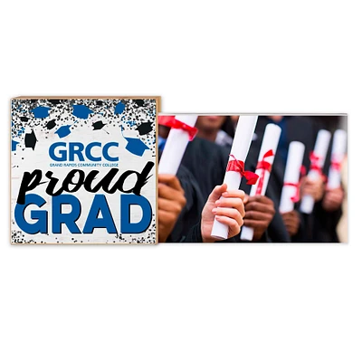 White Grand Rapids Raiders 5" x 10.5" Proud Grad Floating Frame