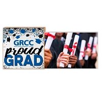 White Grand Rapids Raiders 5" x 10.5" Proud Grad Floating Frame