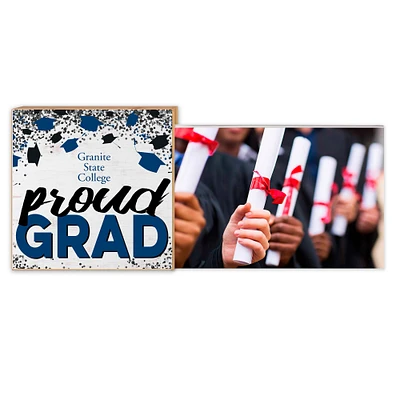 White Granite State College 5" x 10.5" Proud Grad Floating Frame
