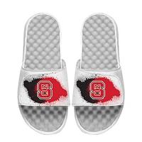 Men's ISlide  White NC State Wolfpack Spray Paint Slide Sandals