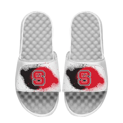 Men's ISlide  White NC State Wolfpack Spray Paint Slide Sandals