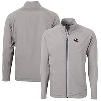 Men's Cutter & Buck  Silver Pittsburgh Steelers Helmet Adapt Eco Knit Hybrid Recycled Full-Zip Jacket
