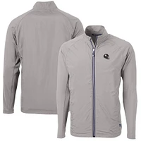 Men's Cutter & Buck  Silver Pittsburgh Steelers Helmet Adapt Eco Knit Hybrid Recycled Full-Zip Jacket